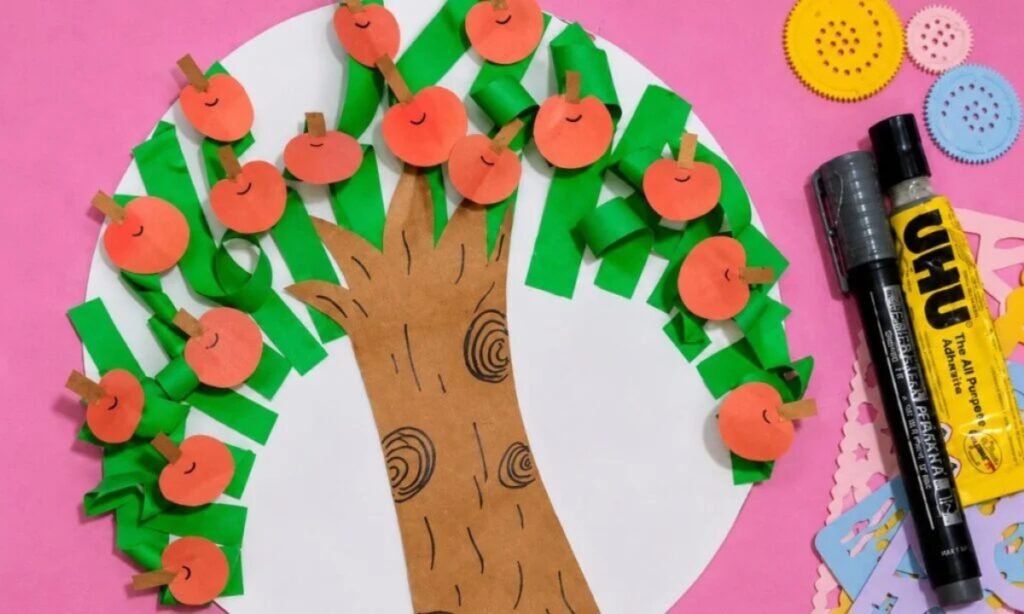 Apple Tree Paper Craft for Kids – The Mom Craft